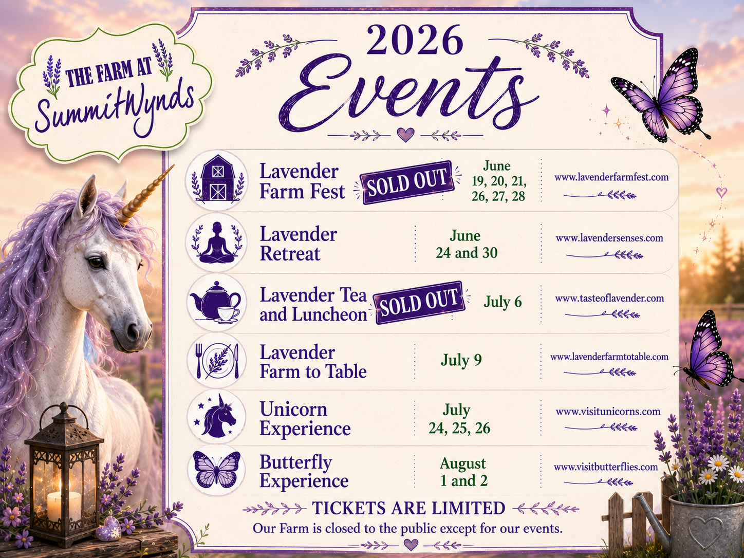 The Farm at SummitWynds 2026 Events